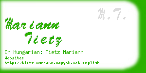 mariann tietz business card